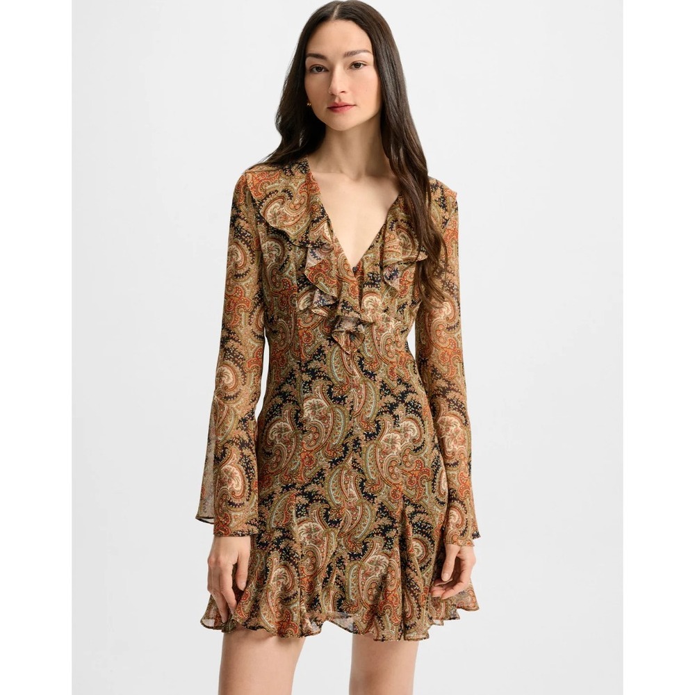Veronica Beard Adrienne Silk Mini Dress 8 Paisley Boho